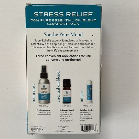 RareEssence Stress Relief Comfort Pack Essential Oils Ylang Ylang Geranium - Picture 3 of 4